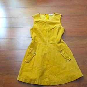 ModCloth mustard corduroy dress unsure of size